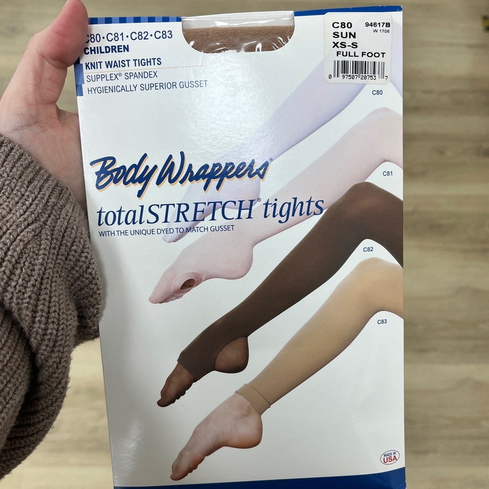 Body Wrappers TotalSTRETCH Tights C80 FOOTED SUNTAN